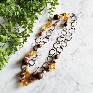 Yochi Jewelry - Yochi NY | Amber Beaded Statement Wrap Necklace Yochi Jewelry - Yochi NY | Amber Beaded Statement Wrap Necklace